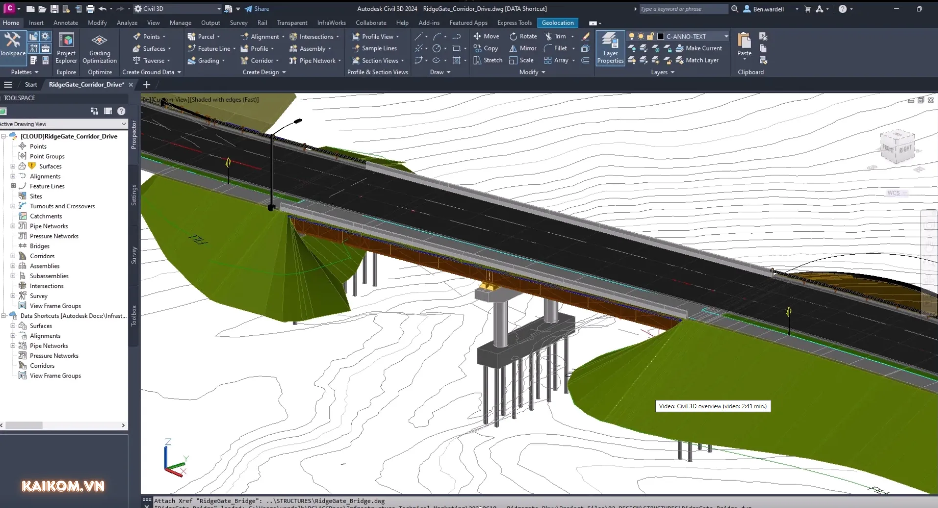 Civil 3D giúp thiết kế giao lộ và cầu chuyên sâu