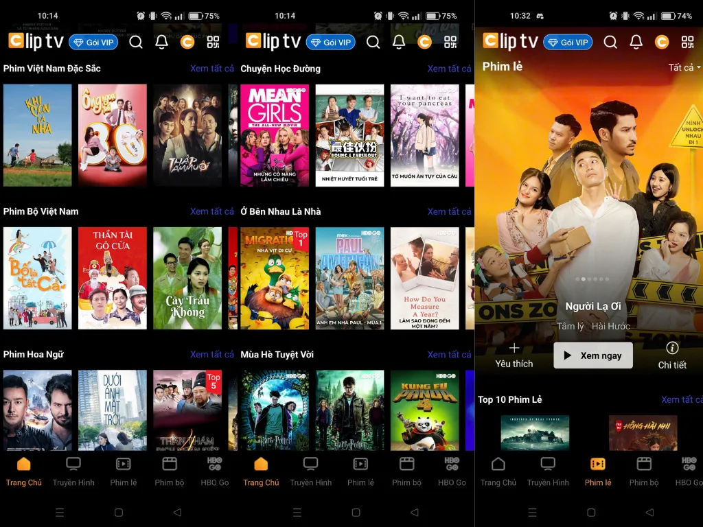 Có cả phim Việt Nam và Quốc tế