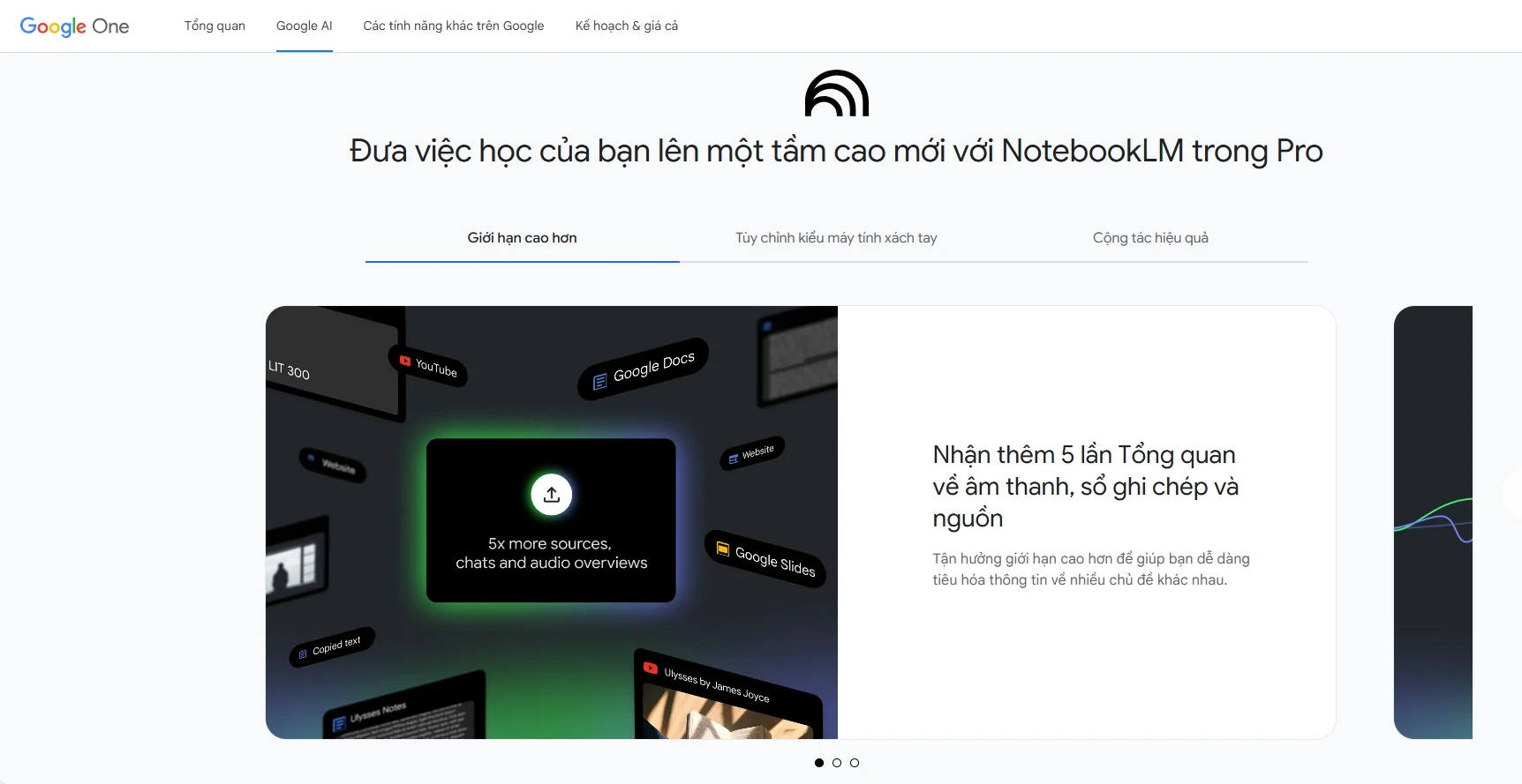 Công cụ NotebookLM trong gói Pro