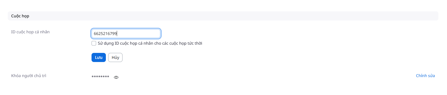 Tùy chỉnh ID cuộc họp Zoom Pro