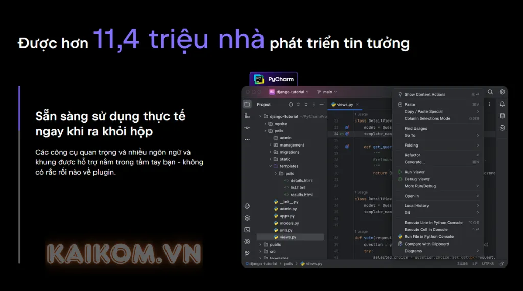 Jetbrains là công cụ được hơn 11 triệu nhà phát triển tin tưởng
