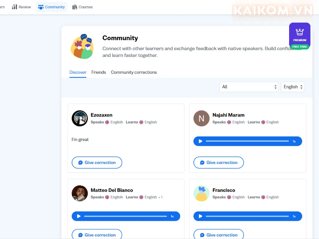 Kết nối với cộng đồng người học trên toàn thế giới với Busuu
