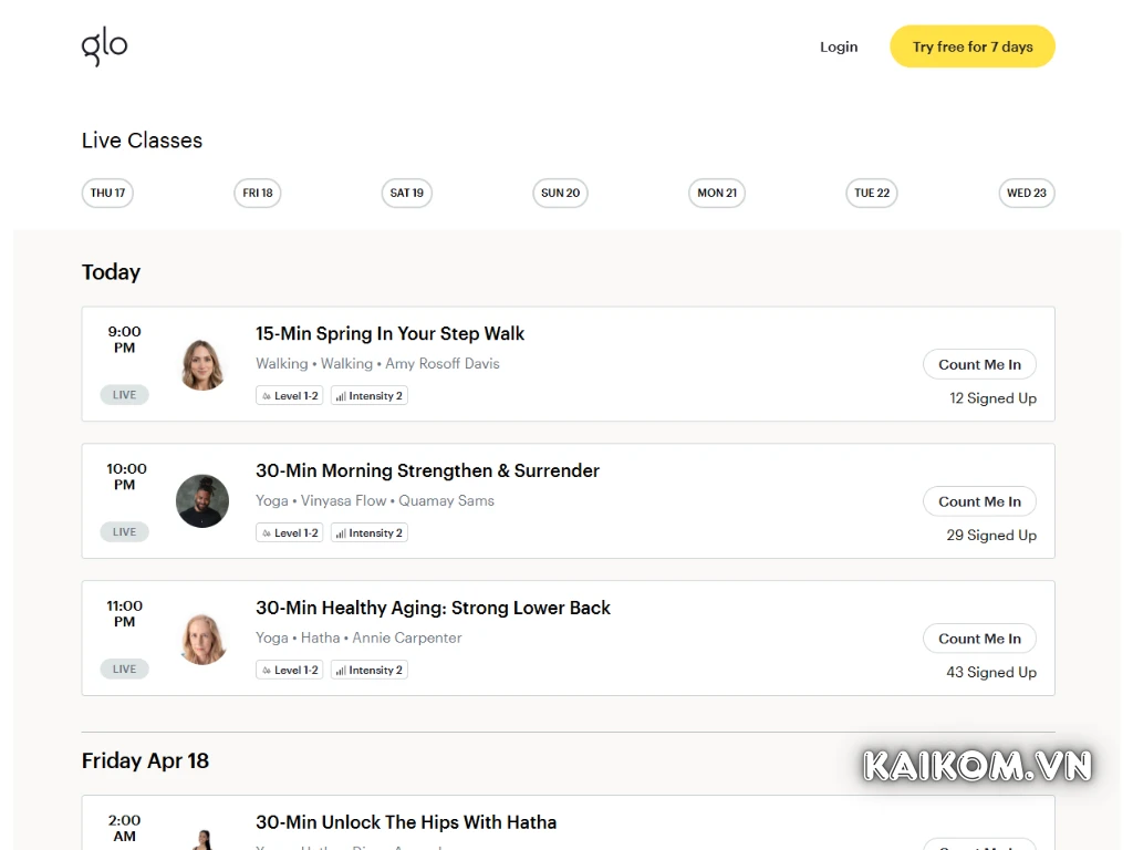 Nội dung mới được phát trực tiếp hàng ngày