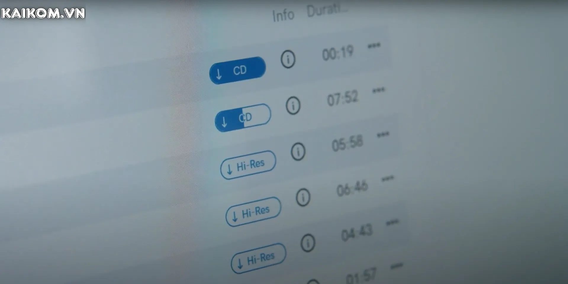 Tải xuống tệp âm nhạc không bị mất chất lượng