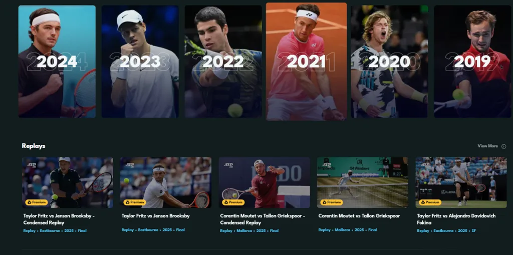 Tài khoản TennisTV có thư viện với vô vàn trận đấu từ năm 1990