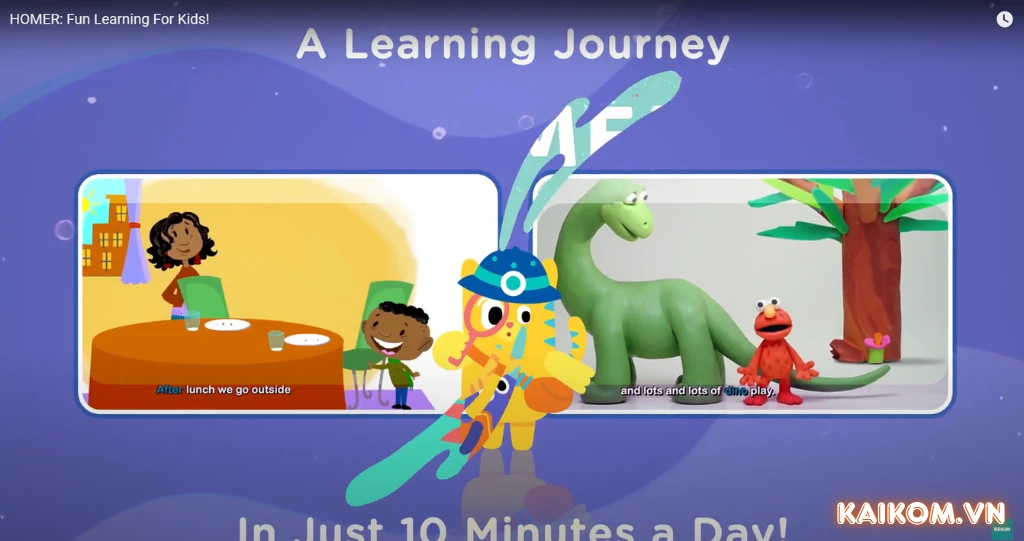 Môi trường học tập vui nhộn với tài khoản HOMER
