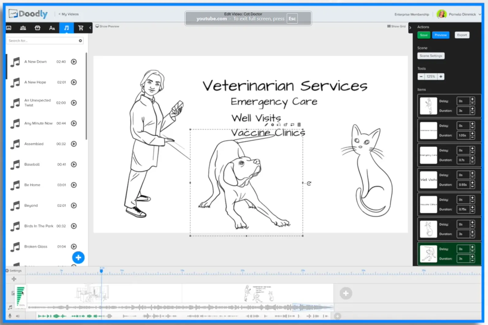 Có thể thêm file âm thanh hoặc ghi âm trực tiếp vào Doodly