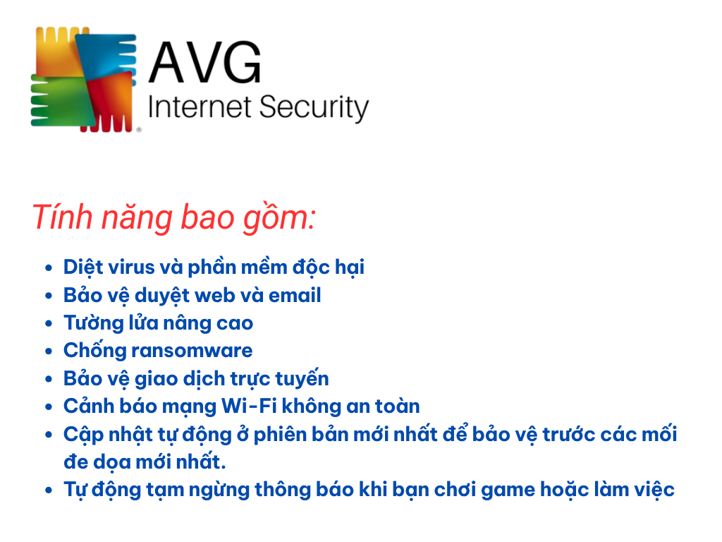 Tính năng nổi bật của AVG Internet Security