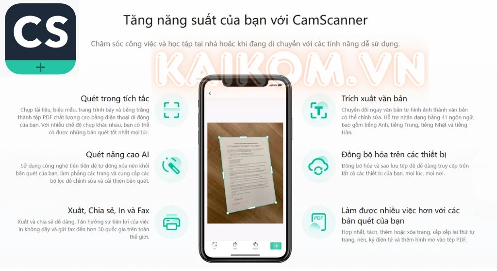 Tính năng của CamScanner