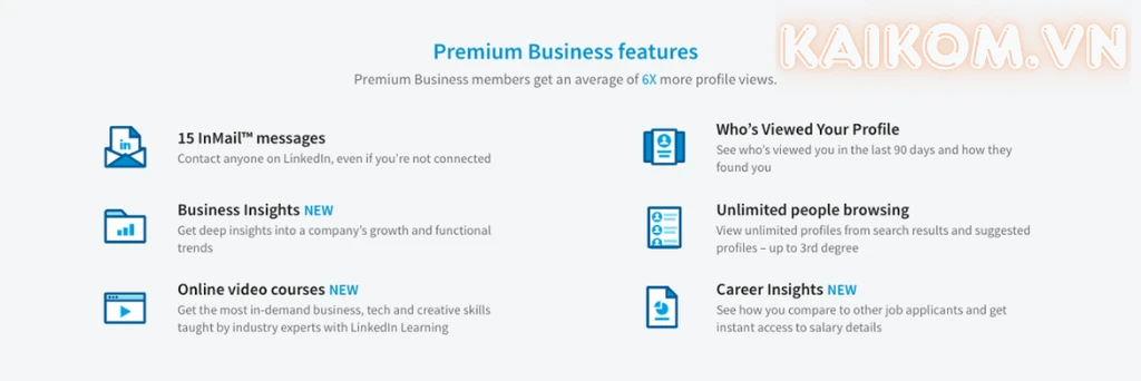 Tính năng nổi bật của LinkedIn Premium Business