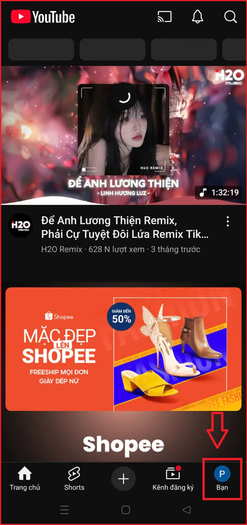Bước 2 cách đăng ký Youtube Premium Việt Nam điện thoại