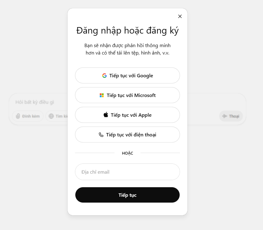 Tạo tài khoản chatgpt